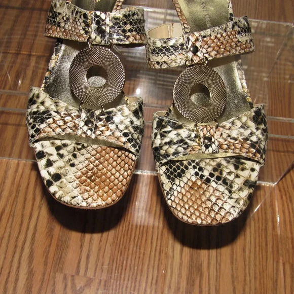 ANNE KLEIN Hinda Black Reptile Print Mules 9.5M - Picture 5 of 7